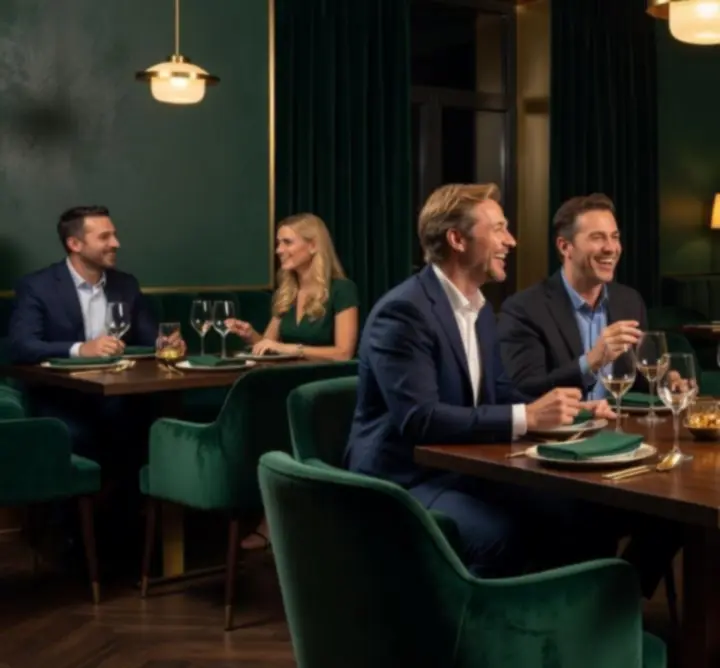 Elegantní interiér restaurace Klubovni Průběh s klubovou atmosférou