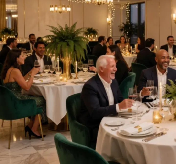 Tematický večer v restauraci Klubovni Prubeh s hosty u stolů
